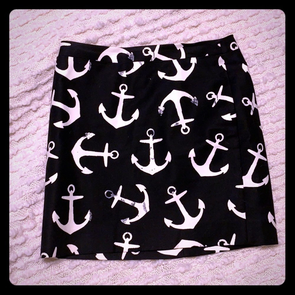J. crew Anchor print fitted skirt
